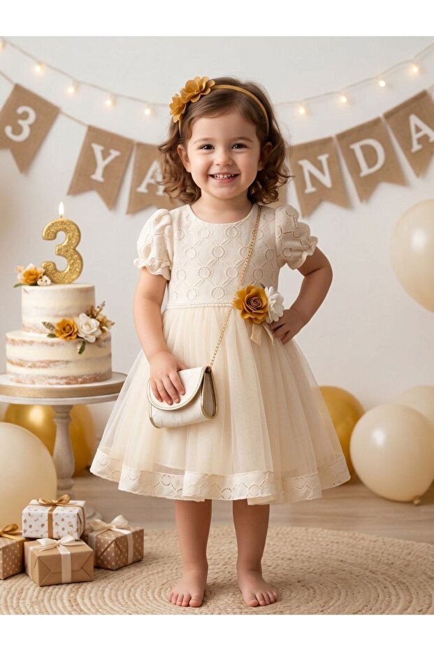 Tulle Baby Girl Dress with Bag