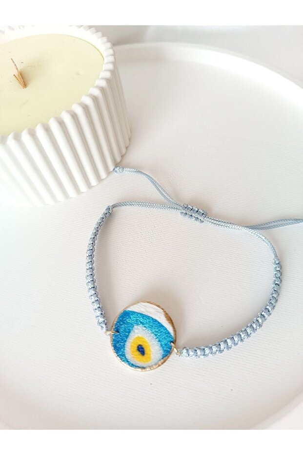 Evil eye bead handmade polymer clay bracelet