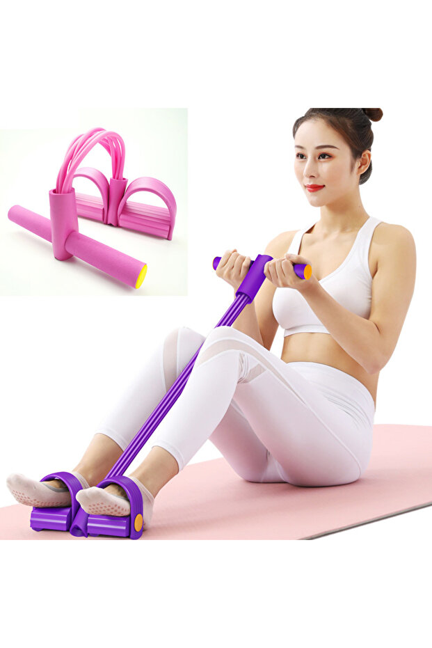Genel Markalar Body Trimmer Mekik Çekme Aleti Evde Spor Egzersiz Lastiği 4 Tüplü