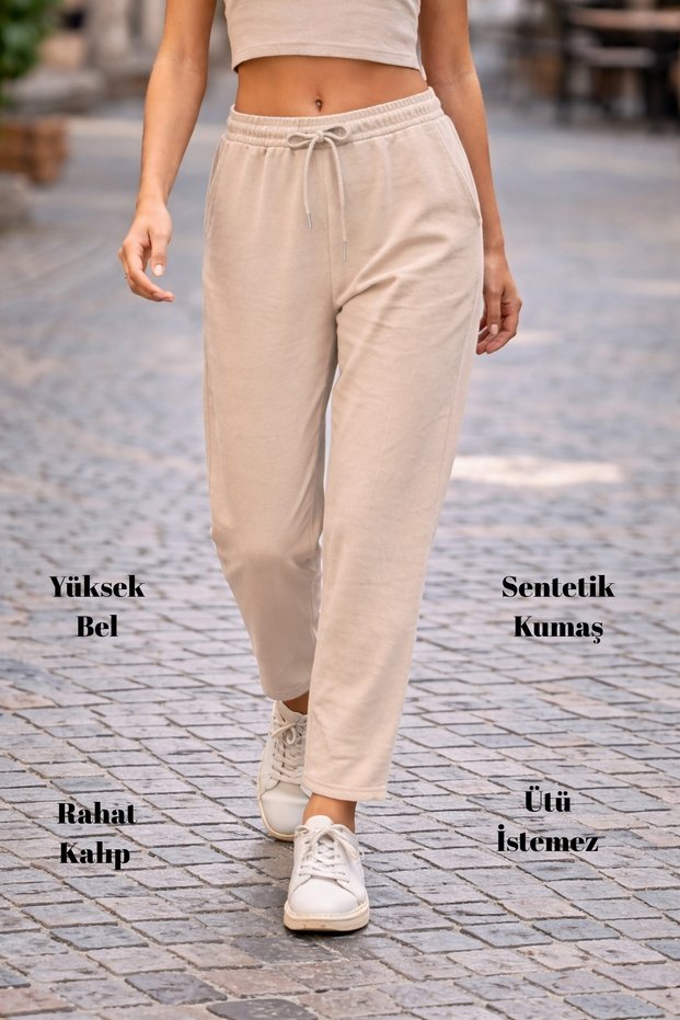 Women's Summer Synthetic Linen High Waist Elastic Skinny Leg Mom Pants C611