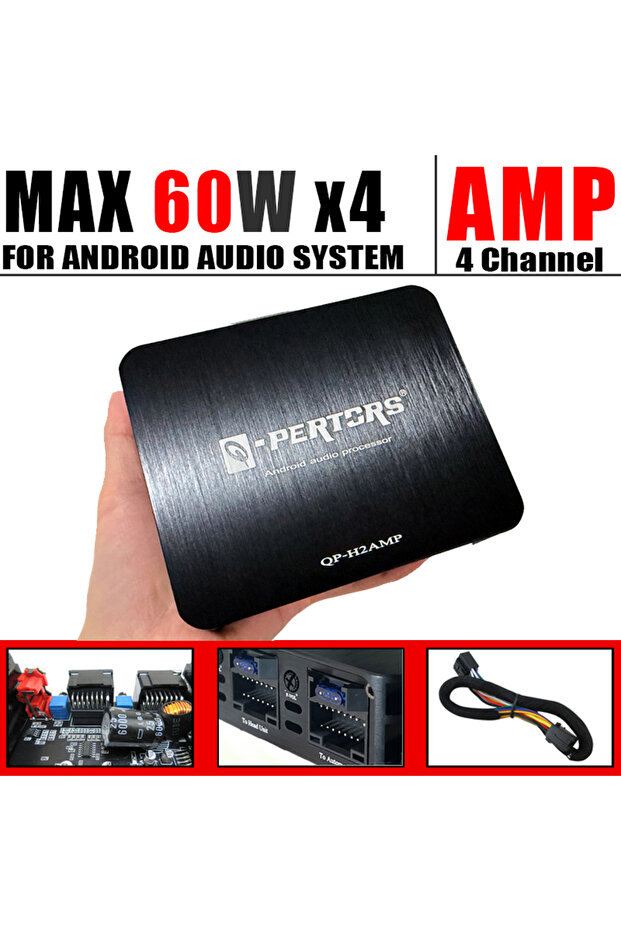 4-Channel Car Amplifier (60Wx4) 240W Max Power for Large Display Android Devices Audio Subwoofers...