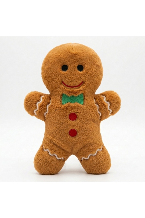 Plush Cookie Man Dog Toy with Rustling Sound Christmas Cookie Dog Toy