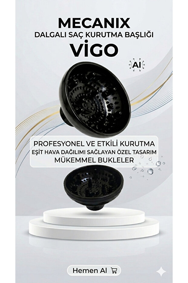 Dalgalı saç kurutma aparatı Vigo diffusor - 4