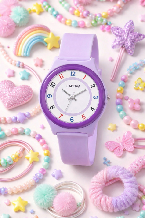 30 Mt Water Resistant Analog Silicone Cord Children Wrist Watch Cp.Yn.25.26