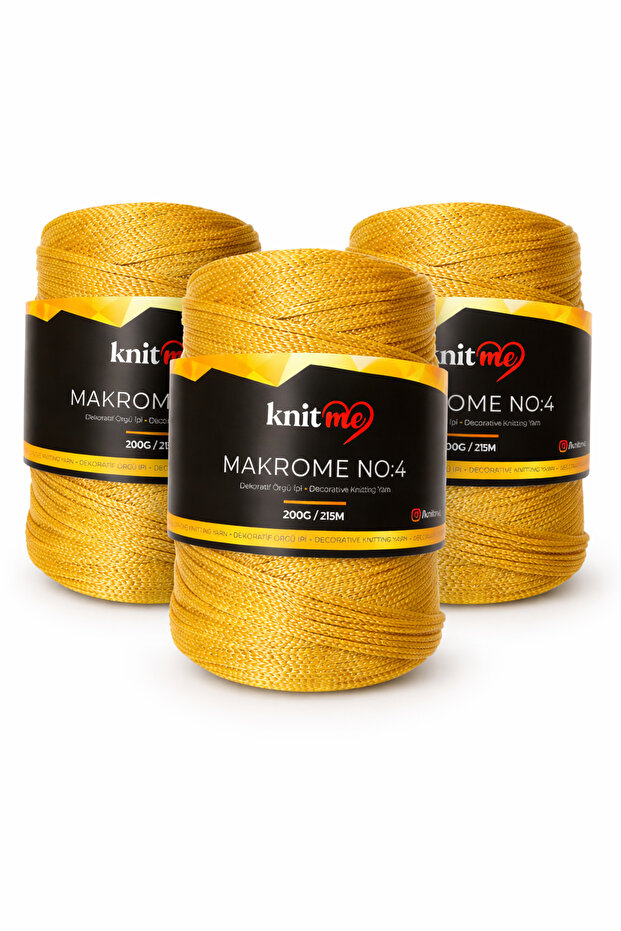 No:4 Polyester Macrame 200 Gr 215 Mt 3 Pieces