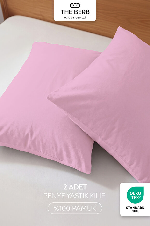 | Set of 2 Combed Cotton Pillowcases | 100% Cotton | 50 X 70 cm | Zippered