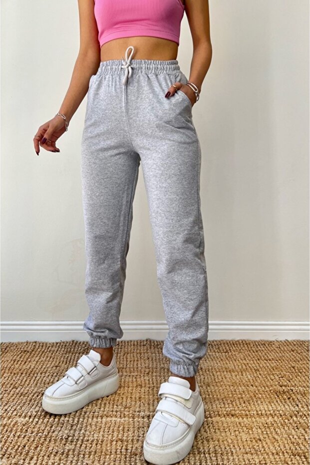 Gray Winter Raised Sweatpants