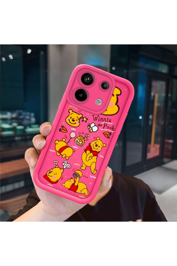 Xiaomi Redmi Note 13 Pro 5g Compatible Pink Red Silicone Case Shockproof Camera Protection