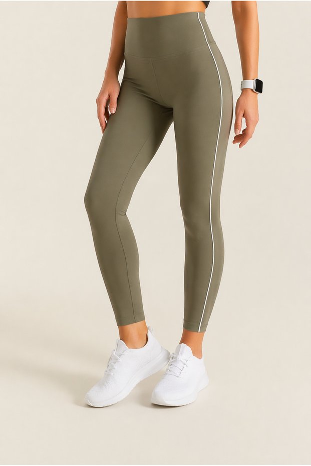 Women Extra High Waist Piped Scuba Fabric Stretchy Sports Casual Daily Leggings