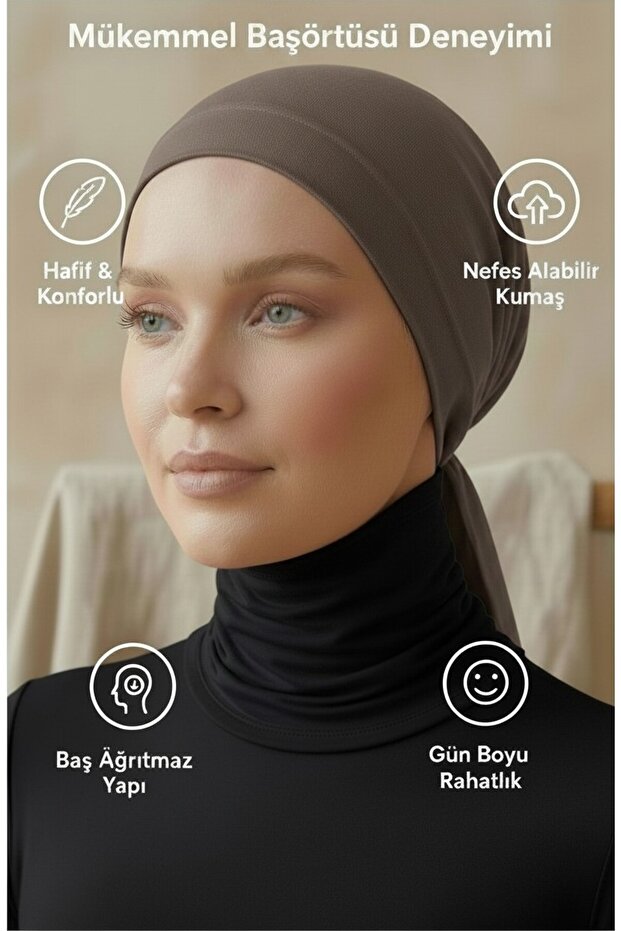 بونيه مخيط من الأمام مع أربطة - قماش فيسكوز - بونيه داخلي مريح