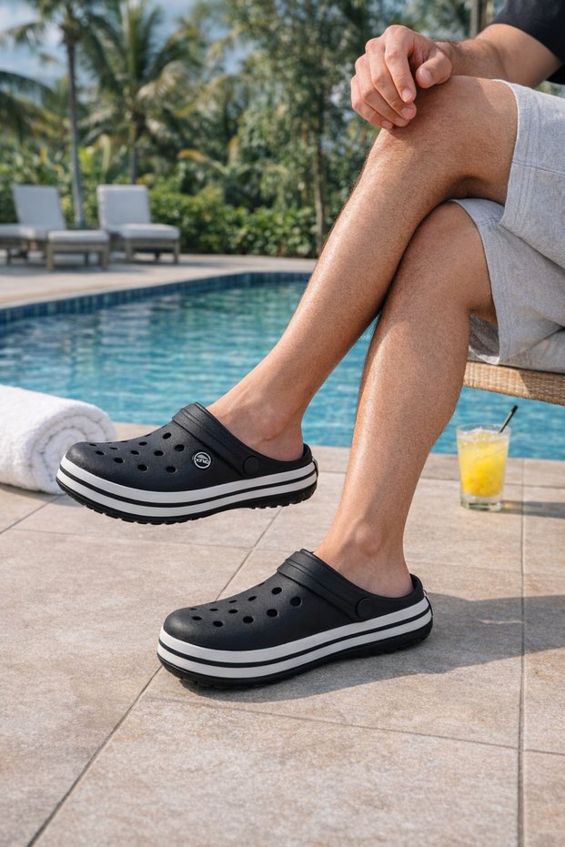 Orthopedic Anatomical Sole Slippers Hospital Doctor Nurse Chef Pool Beach Sea Slippers Black