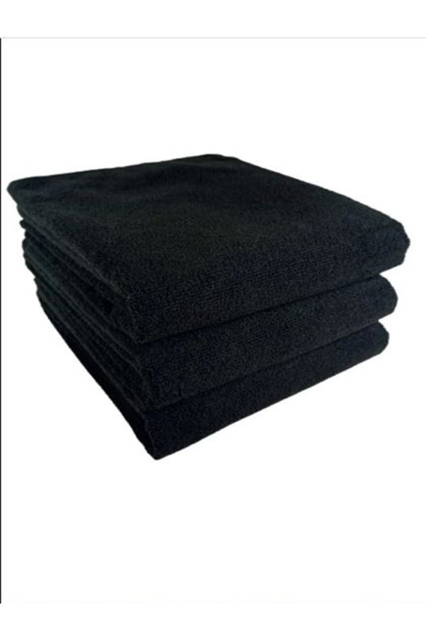 12 Pieces Outlet Black Microfiber Hairdresser Towel Hair Dye Proof 50x90 Cm