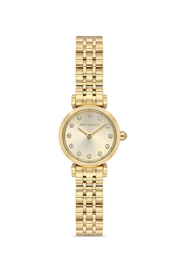 Dk.1.Ag1349.08 Minimal Stone Design Water Resistant Gold Color Women's Wristwatch
