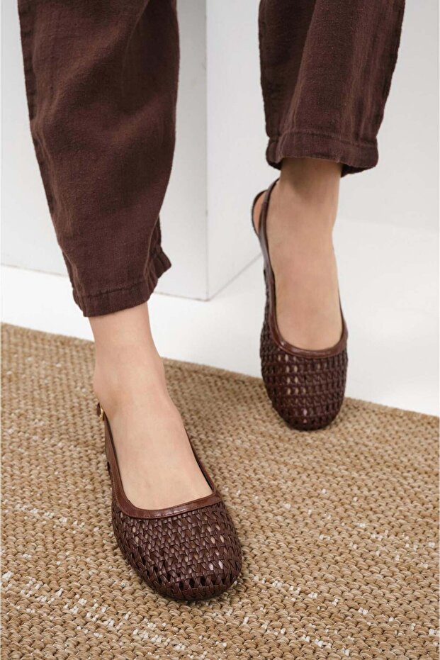 Tessa Brown Braided Women's Ballerinas