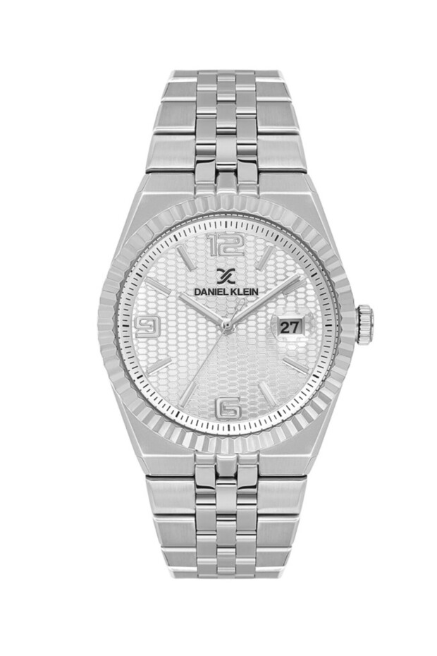 Dk.13.10120-1 Curved Calendar Steel Plated 5 Atm Water Resistant Metallic Color Men's Watch