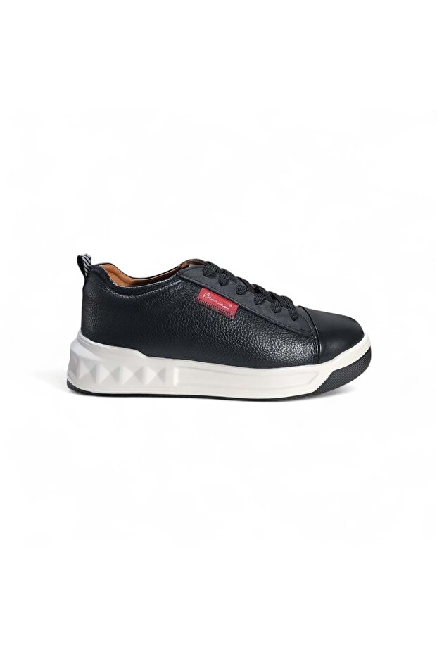 Men's Leather Casual Daily Shoes 15810 - Black - 42