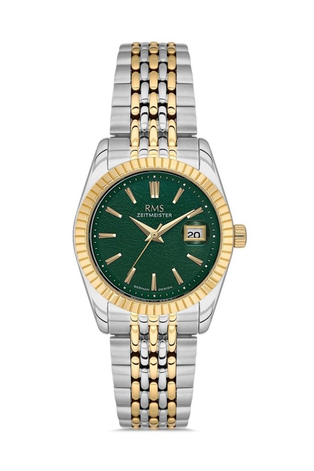 Zeitmeister Rms.1.Ag2126.49 Women's with Calendar, Crystal Glass, 5 Atm Water Resistant, Metallic-Gold Color