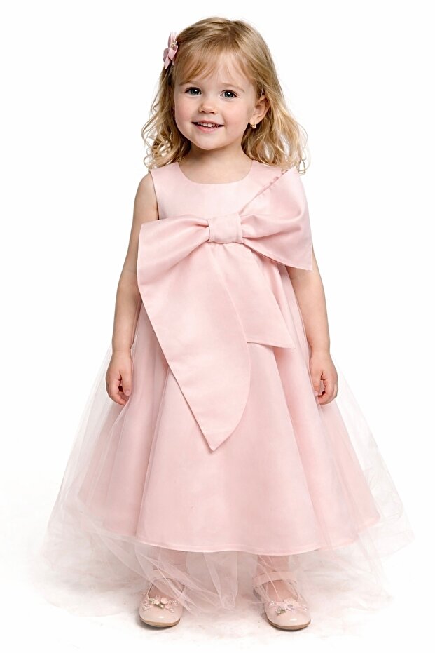 Hayal Tulle Bow Detailed Sleeveless Dress 1028