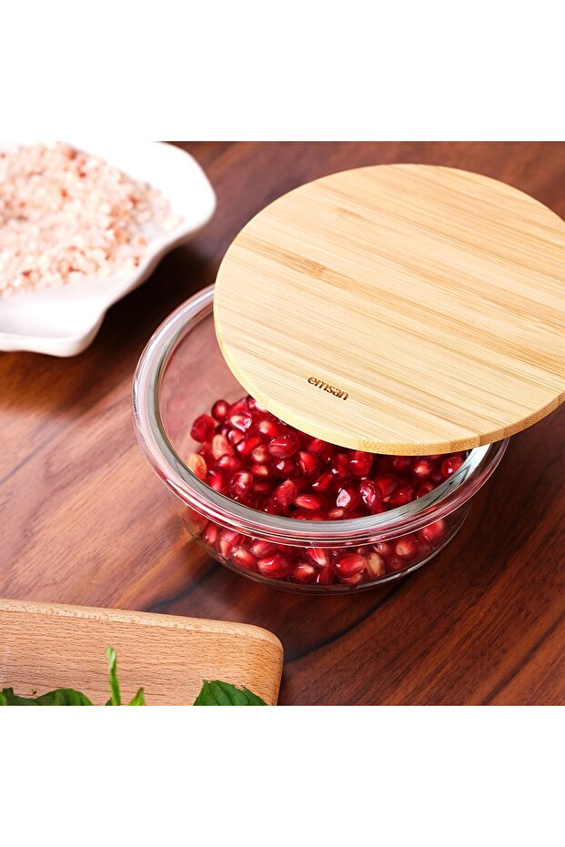 Natural 400 ml Round Borosilicate Storage Container - 4