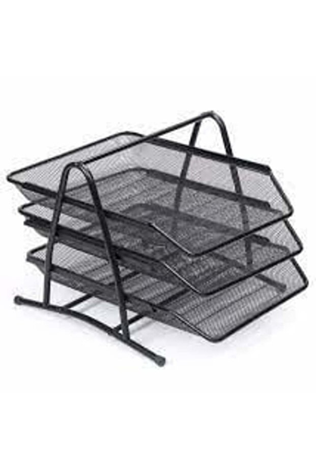 Document Rack Wire 3-Piece Black - 1