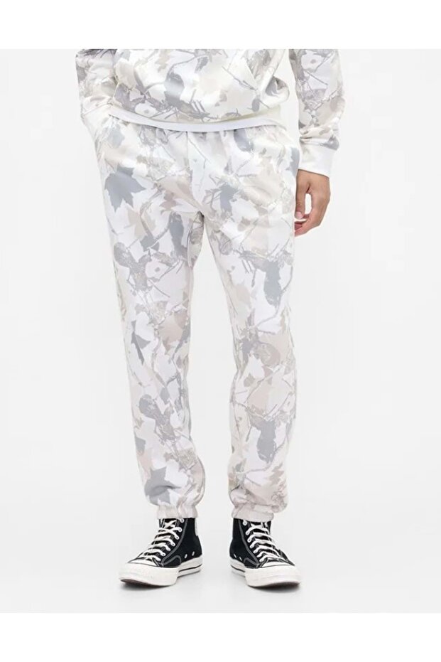 821659 Relaxed Camouflage Logo Jogger Men's Sweatpants Beige