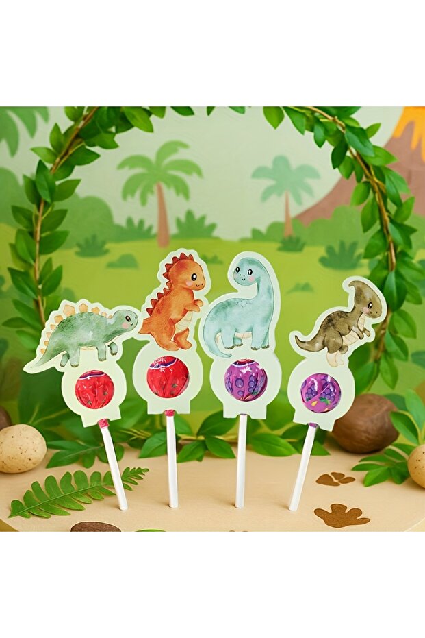 Dinosaur Themed Lollipop Card 24 Pieces