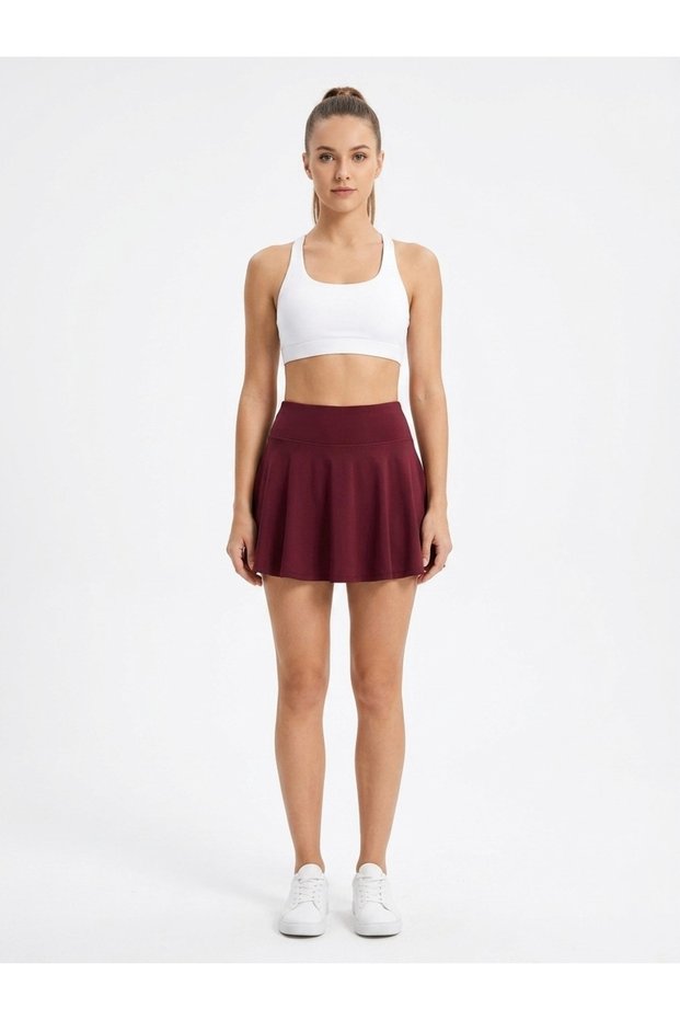High Waist Tennis Skirt - Sports Skirt with Shorts - Running and Fitness Skort