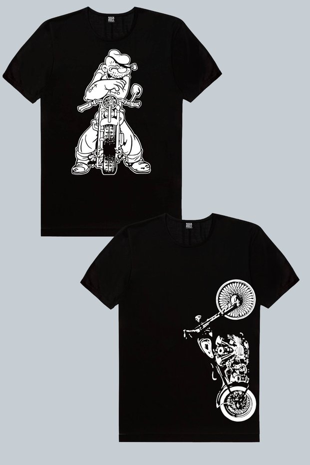 Vertical Motorcycle, Basic Engine 2-Pack Men's T-Shirt Eco Pack