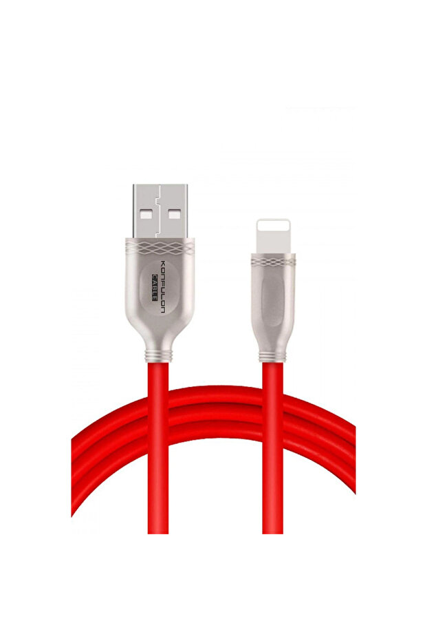 S48 Lightning Cable Compatible with iPhone 1m 3A - Red Ilkel-Rsitdk4