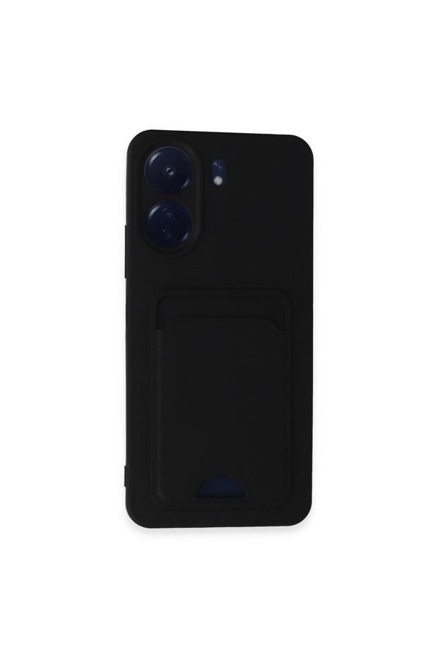 Xiaomi Redmi 13C Case Kelvin Silicone with Business Card Holder - Black