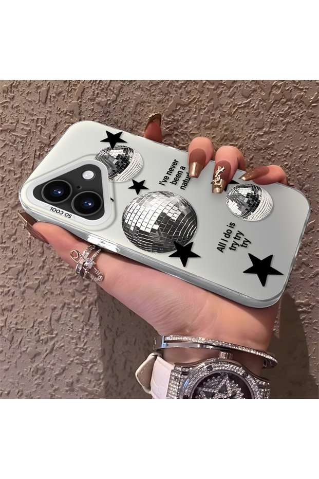 iPhone 16 Plus Compatible Minimalist Black Star Case, Durable Protective Case for Daily Use