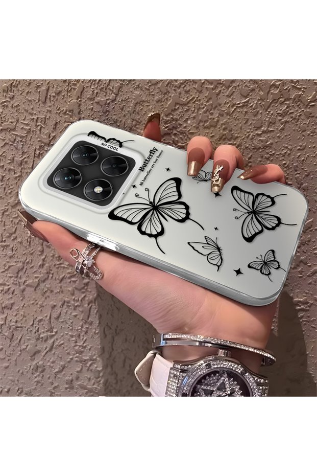 متوافق مع Poco X7، تصميم نازاريك على شكل فراشة، حماية كاملة، غطاء أنيق