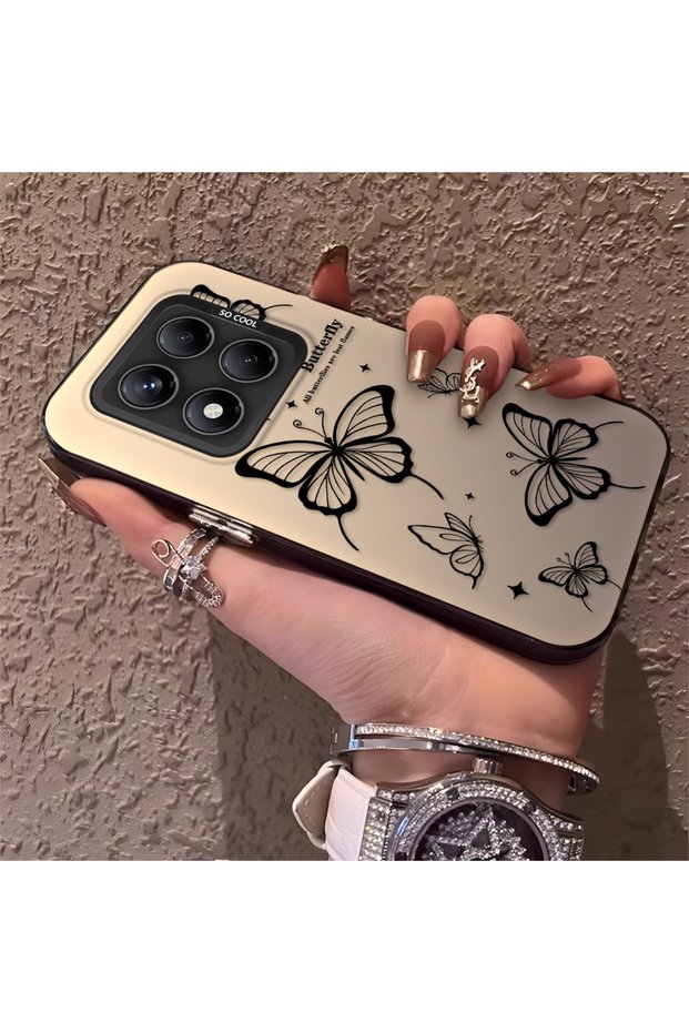 Redmi Note 14 Pro 4G/5G Compatible, Evil Eye Butterfly Pattern, Full Coverage Protection, Stylish Case