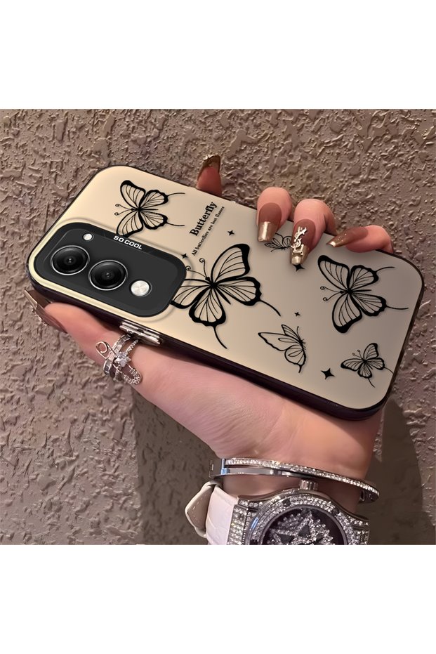 Vivo Y19/Y19S 5G/Y19E Compatible, Stylish Case with Evil Eye Butterfly Pattern, Full Coverage Protection