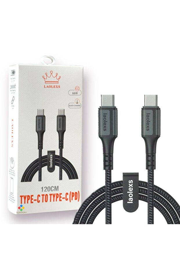 كابل شحن سريع Type-C إلى Type-C بقوة 66W طول 120 سم