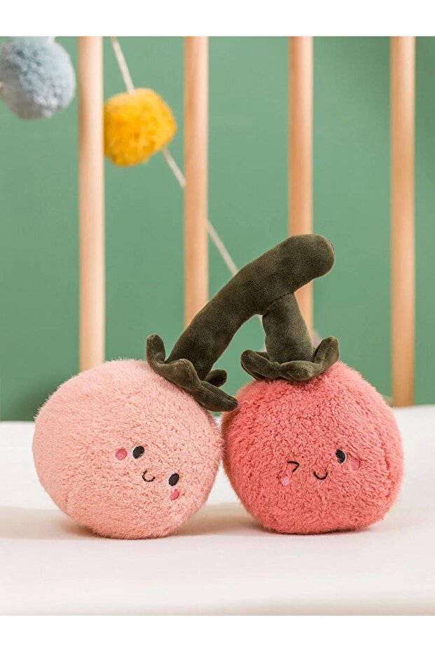 Plush Baby Throw Pillow with Cherry Figure 23 cm (S6)
