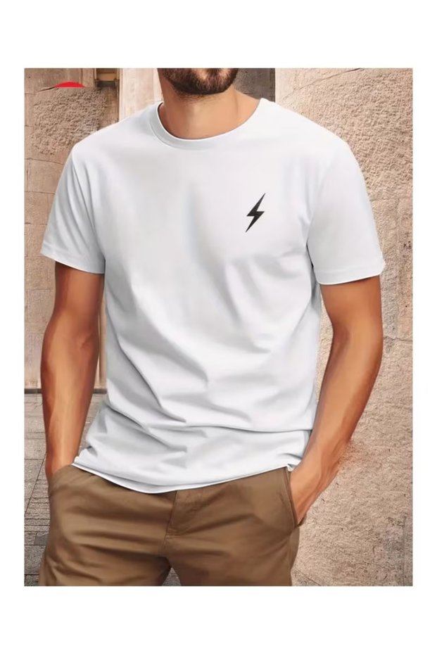Lightning Printed Men's Oversize T-Shirt / T-Shirt