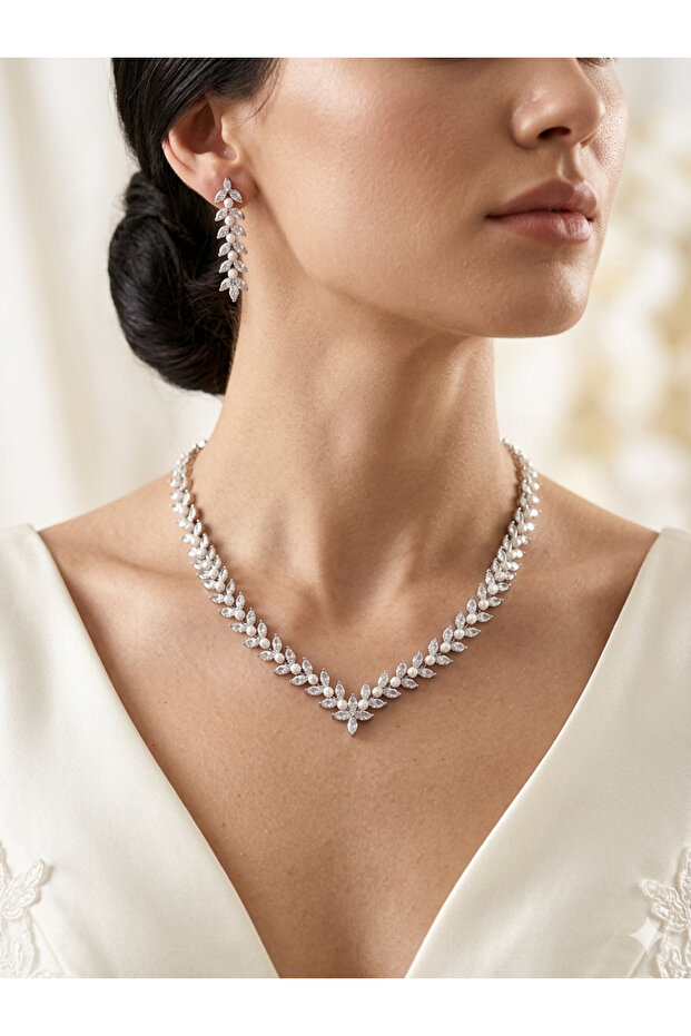 Aria Model Zircon Stone Elegance Set Bridal Wedding Jewelry Set