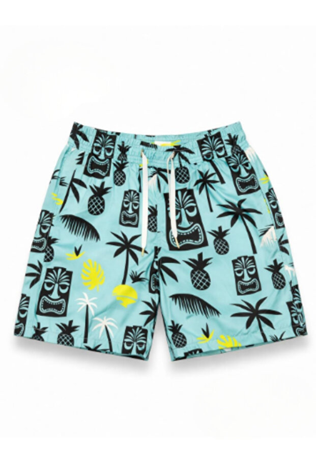 Boys' Swim Shorts Tropical Patterned Elastic Waist Comfortable Cut Summer Sea Beach Swimwear
