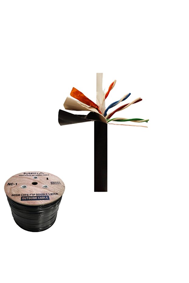 كابل إنترنت خارجي مزدوج الطبقات NC-3 بطول 305 متر / 0.57 مم CAT7 SFTP