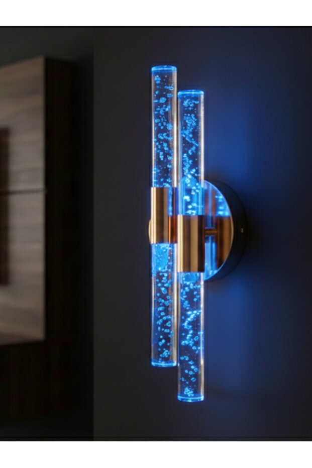مصباح حائط LED بتصميم عصري من Bubbleflux Dubble متوسط الحجم 40 سم - مصباح حائط - فضي - كهربائي - يتم التحكم فيه عن طريق RGB