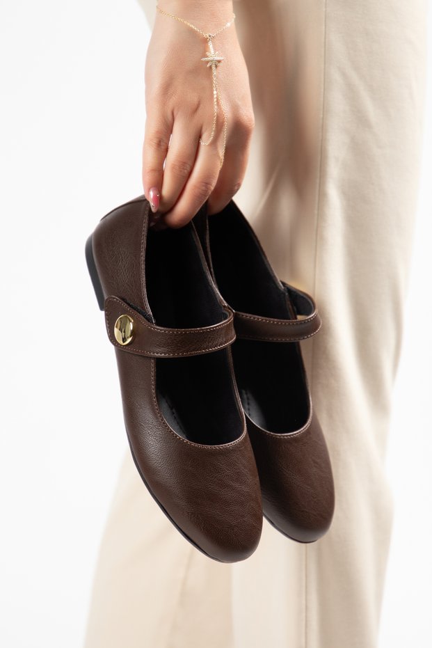 Frusoo Women's Flat Shoes with Stylish Side Buckle and Orthopedic Sole for Daily Wear