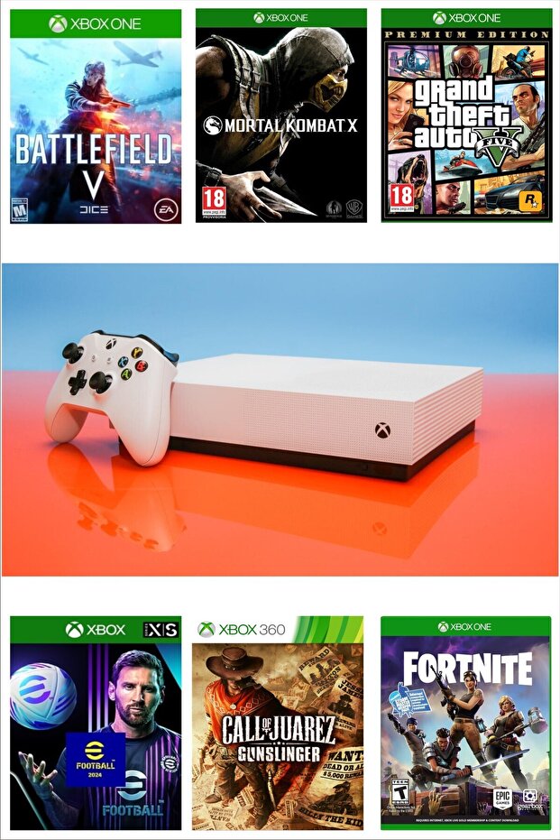 Konsol Market XBX One S All Digital 1 TB - Yenilenmiş Cihaz 6 Ay Garantili - GTA 5 Dahil 10 Dijital Oyun Hediyeli