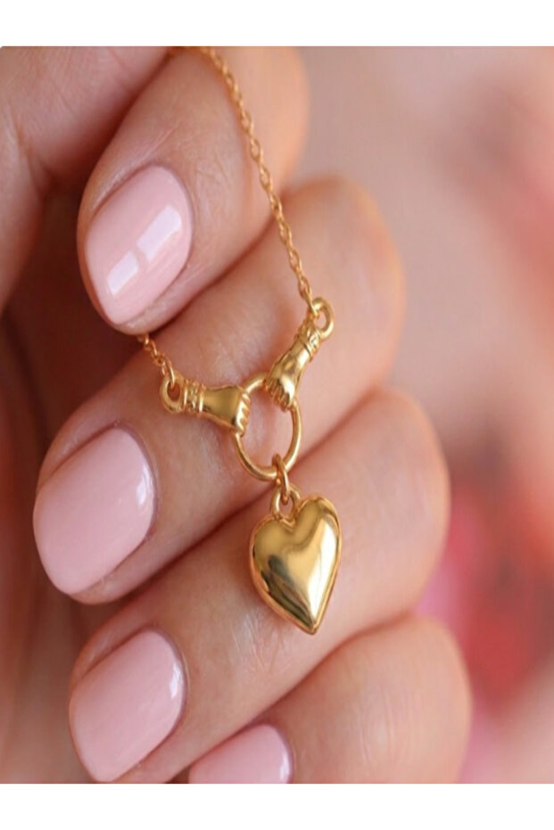 Heart Wrapped Around Hand Necklase