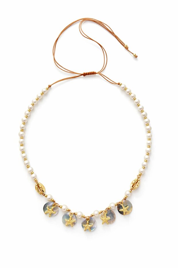 Sea Shell-Star Charm String Necklace