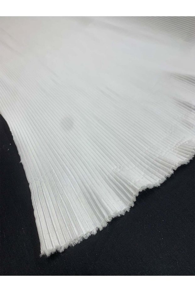 White Poplin Pleated Fabric