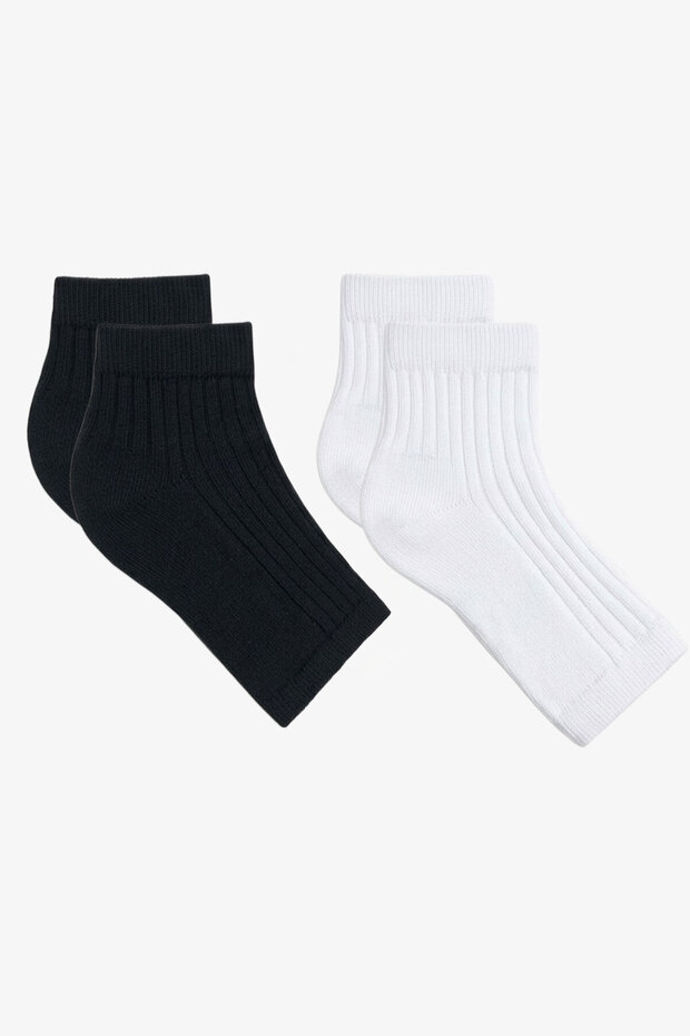 2 Pairs of Ribbed Toeless Women's Socks