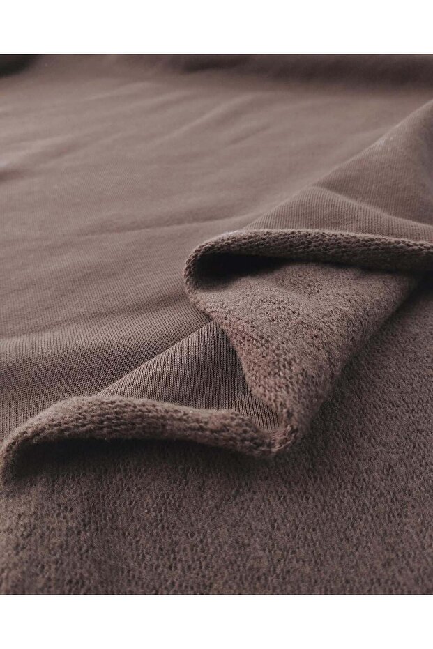 Bitter Brown Colored Shardonlu 3 Thread Fabric Width: 185cm