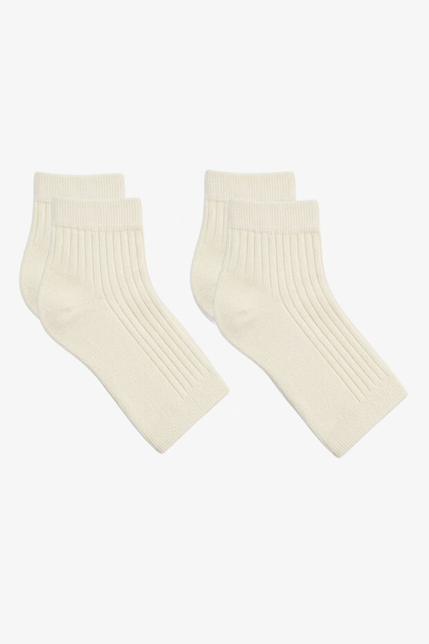 2 Pairs of Ribbed Toeless Women's Socks