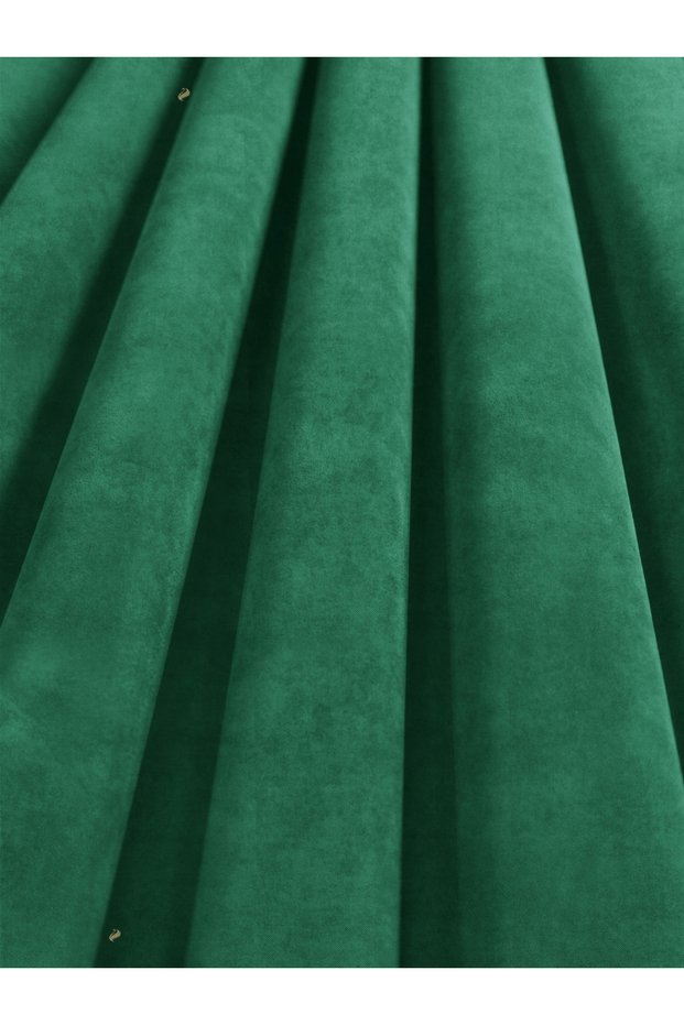 1/2 Dense Pleated Pine Green Velvet Textured Background Curtain | Ironing Is Not Necessary. | Best Sellers